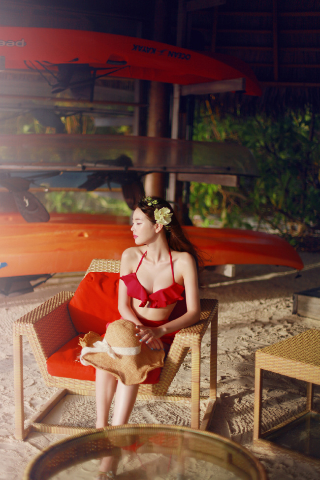 Yuehua Áo tắm Hàn Quốc Vòng thép mới tập hợp bikini đỏ xù - Bikinis shop do boi