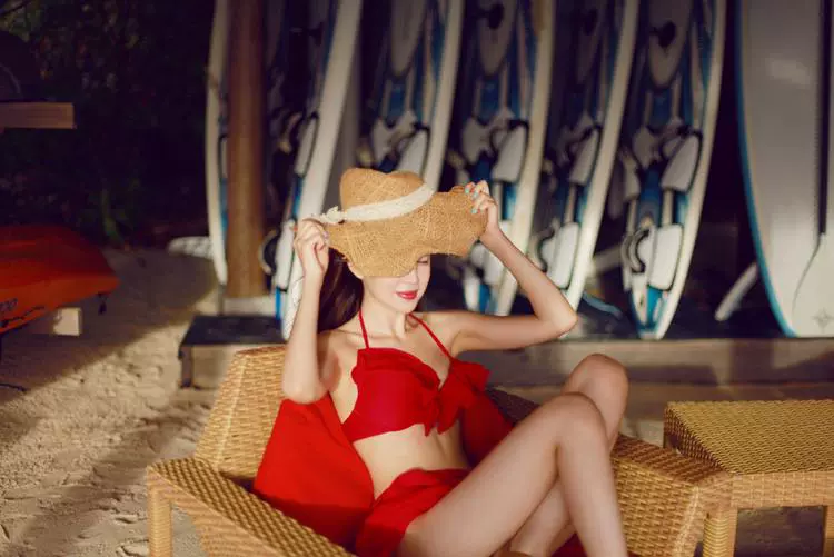 Yuehua Áo tắm Hàn Quốc Vòng thép mới tập hợp bikini đỏ xù - Bikinis bộ bikini 3 món