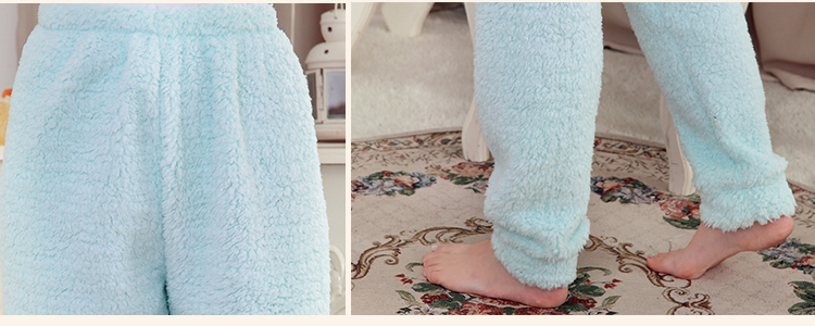 Quần pyjama quần nữ san hô nhung mùa thu và mùa đông da cừu dày lên kích thước lớn đồ ngủ lông cừu quần thường nhà thời trang mặc nhà