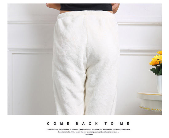 Flannel Pyjama Quần nhung nữ mùa thu và mùa đông dày Quần rộng Kích thước lớn Quần ấm co lại có thể mặc quần đũi nữ