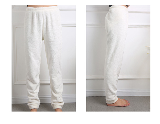 Flannel Pyjama Quần nhung nữ mùa thu và mùa đông dày Quần rộng Kích thước lớn Quần ấm co lại có thể mặc quần đũi nữ