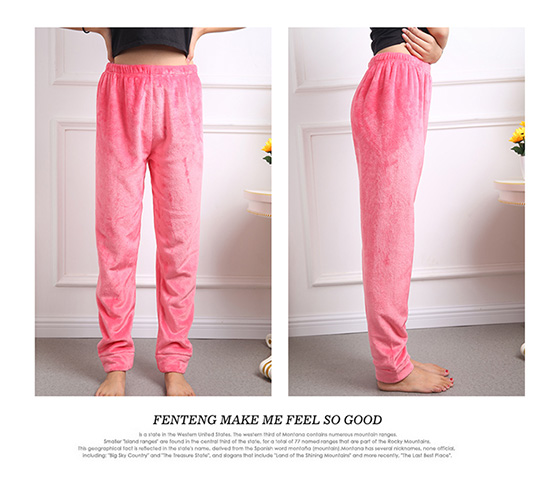 Flannel Pyjama Quần nhung nữ mùa thu và mùa đông dày Quần rộng Kích thước lớn Quần ấm co lại có thể mặc quần đũi nữ