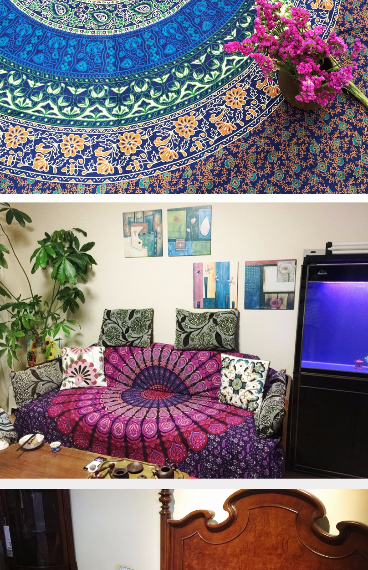 Mandala Tấm nhập khẩu Ấn Độ Tấm đôi Popper Treo Vải Khăn trải bàn Sofa Khăn trải giường quốc gia - Khăn trải giường thảm trải giường mùa đông