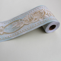 Self-adhesive European 3D three-dimensional waistline living room bedroom bathroom tile waterproof wall sticker wall skirt sticker