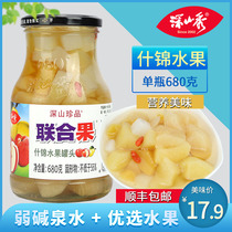 Shenshan Xiu United fruit canned Shenshan treasures sugar mixed fruit without preservatives Sweetener Flavor pigment 680g