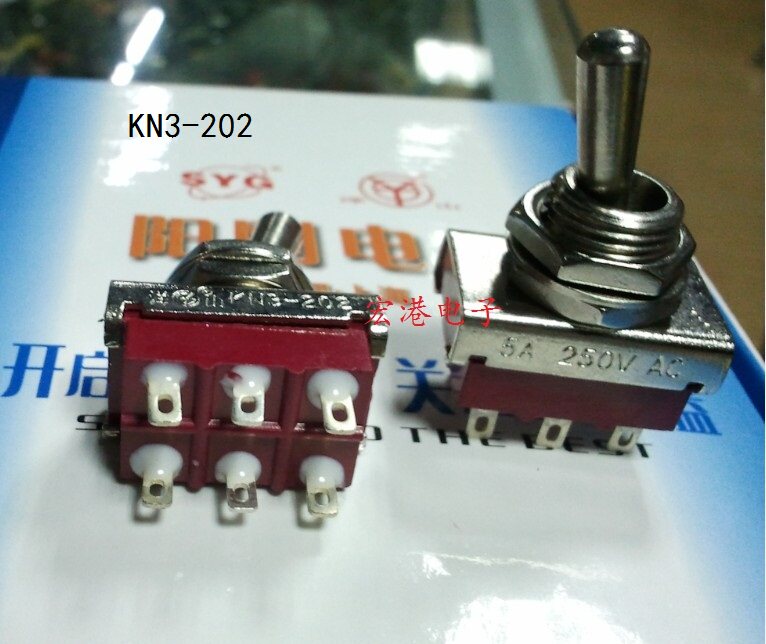 Masculine KN3-202 12MM 6 feet 2 gear button switch silver alloy contact point rocker switch
