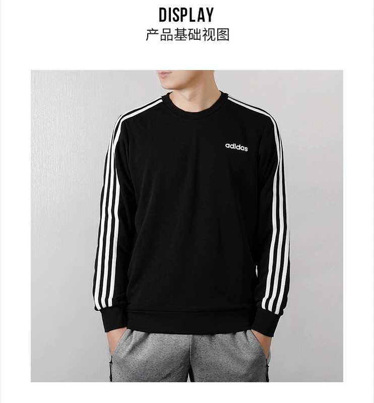 Áo len thể thao nam Adidas mùa thu đông 2019 cộng với áo sơ mi nhung dài tay áo khoác nam S98804