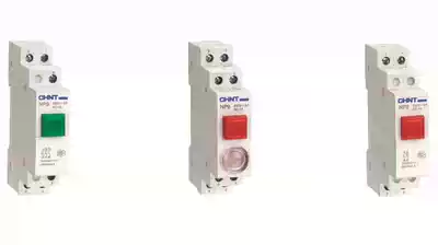 Chint Card rail type push button switch self-reset with light NP9-22 2 red green two normally open two normally closed