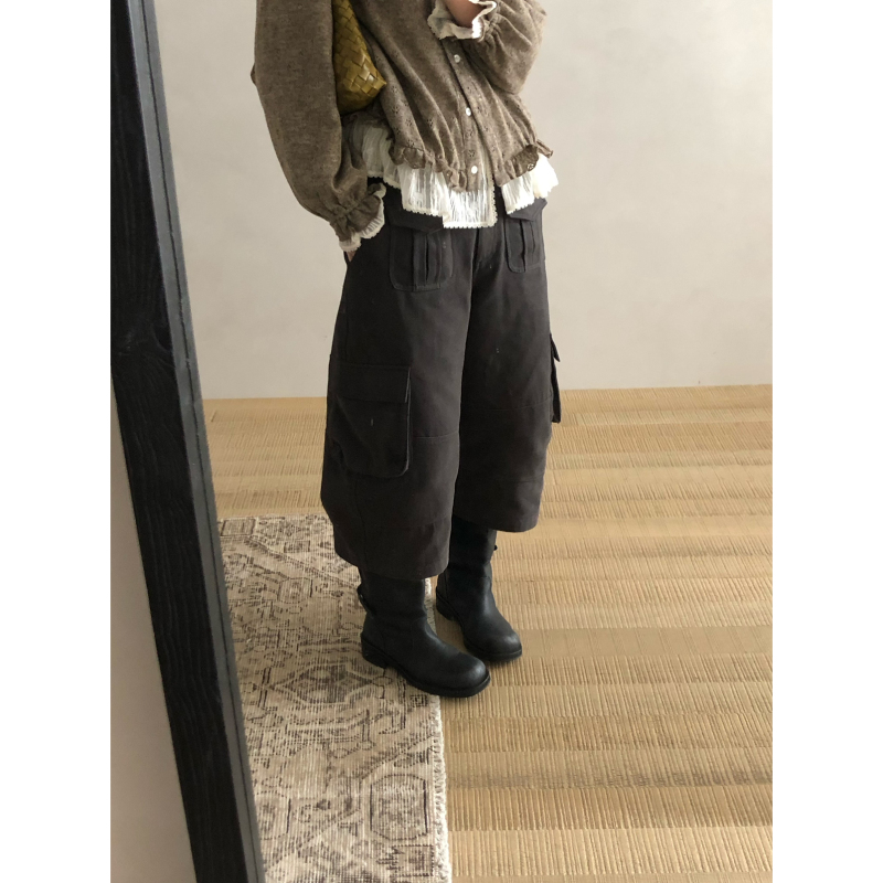 Feel Blessed - Multi-Pocket Brushed Workwear Cropped Casual Shorts (with Belt) Fb636012