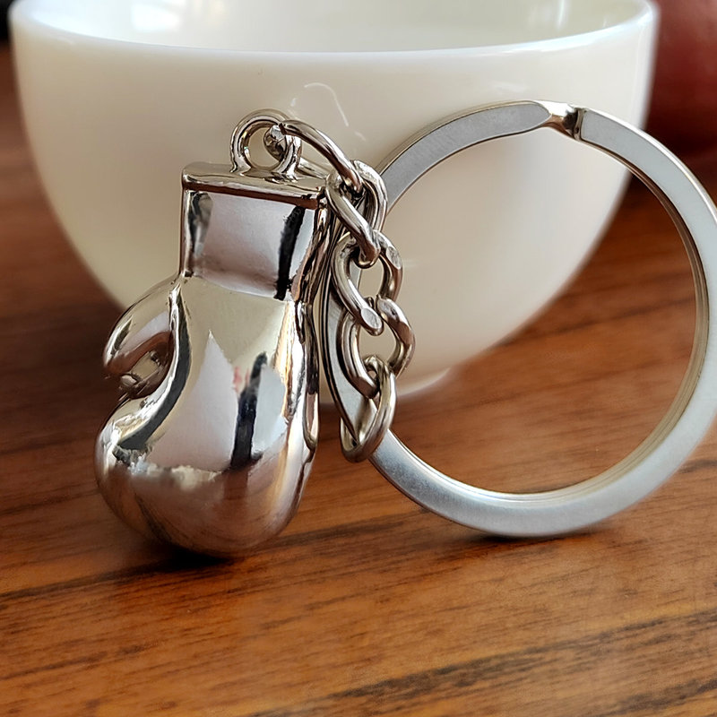 Boxing Glove Keychain Sports Series Keyring Bag Tool Car Interior Accessory Zinc Alloy Laser Engraving