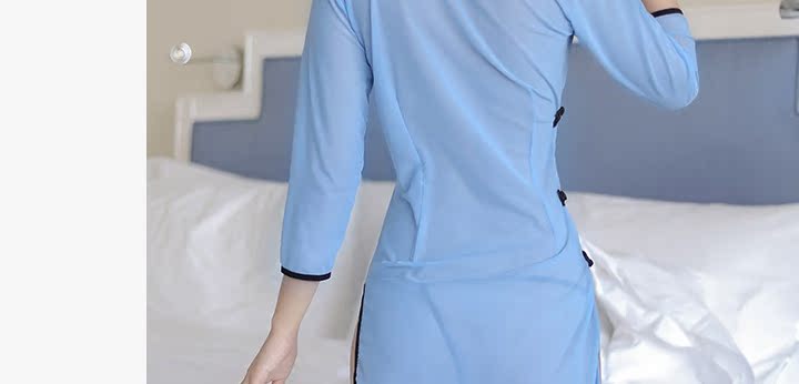 Siêu mỏng bảy- điểm tay áo nightdress khe cao sexy trong suốt váy hộp đêm cheongsam thấp cắt đêm ăn mặc