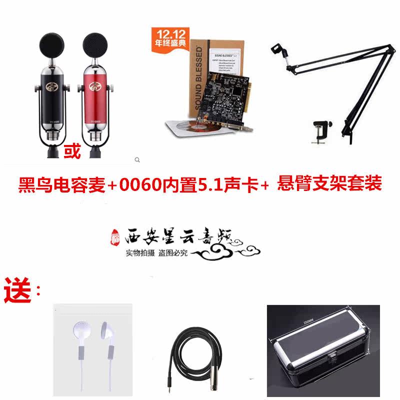 Blackbird E600 capacitive microphone 0060 built-in 5 1 sound card cantilever holder suit