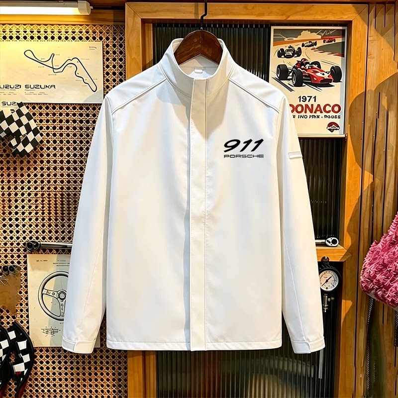 Porsche 911 Gt3 Fan Lei Zong's Same Style Jacket for Men, Autumn and Winter Outdoor Waterproof Jacket with Stand Collar
