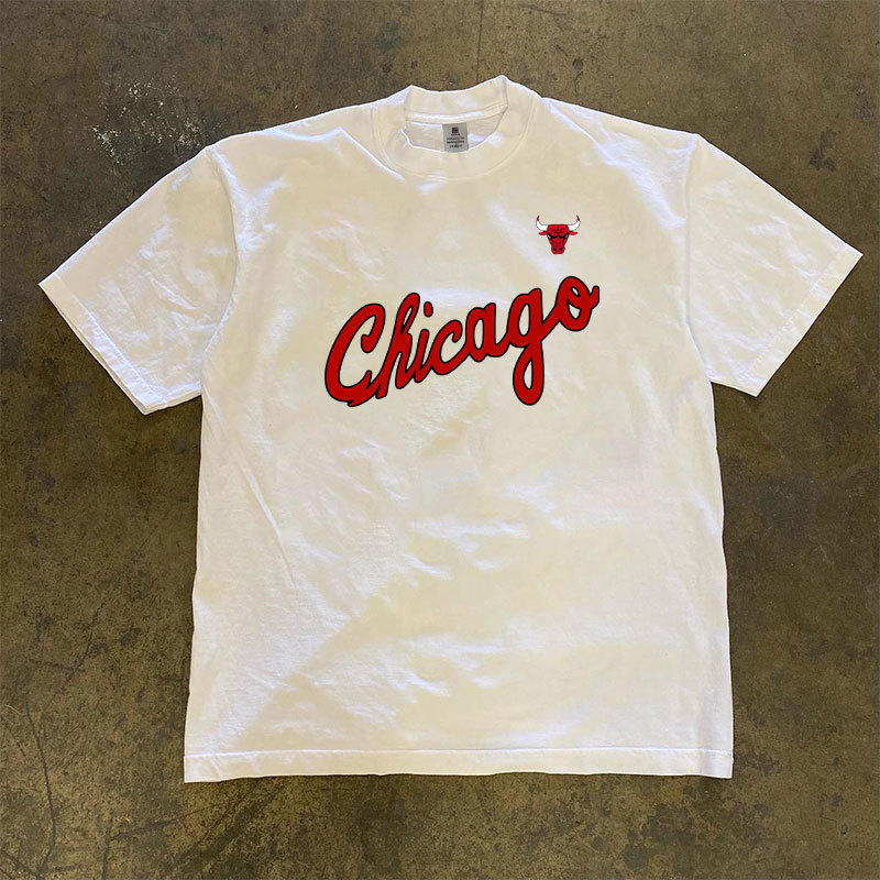 Chicago Bulls Jersey T-Shirt Bulls Team Number 23 Jersey American Retro Basketball Jersey Sports Pure Cotton Short-Sleeved Chicago Bulls Jersey T-Shirt Bulls Team Number 23 Jersey American Retro Basketball Jersey Sports Pure Cotton Short-Sleeved