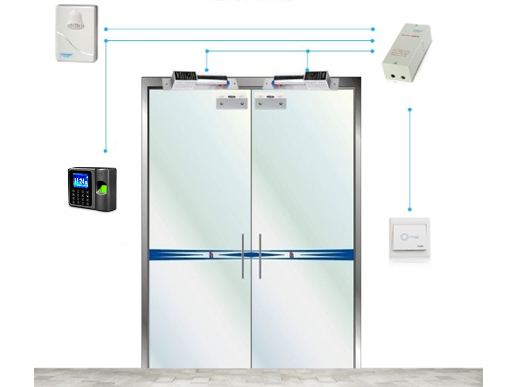 Access Control System Access Control Set Xuhong-F9 Access Control Time Attendance Machine Double Glass Door Set - Taobao