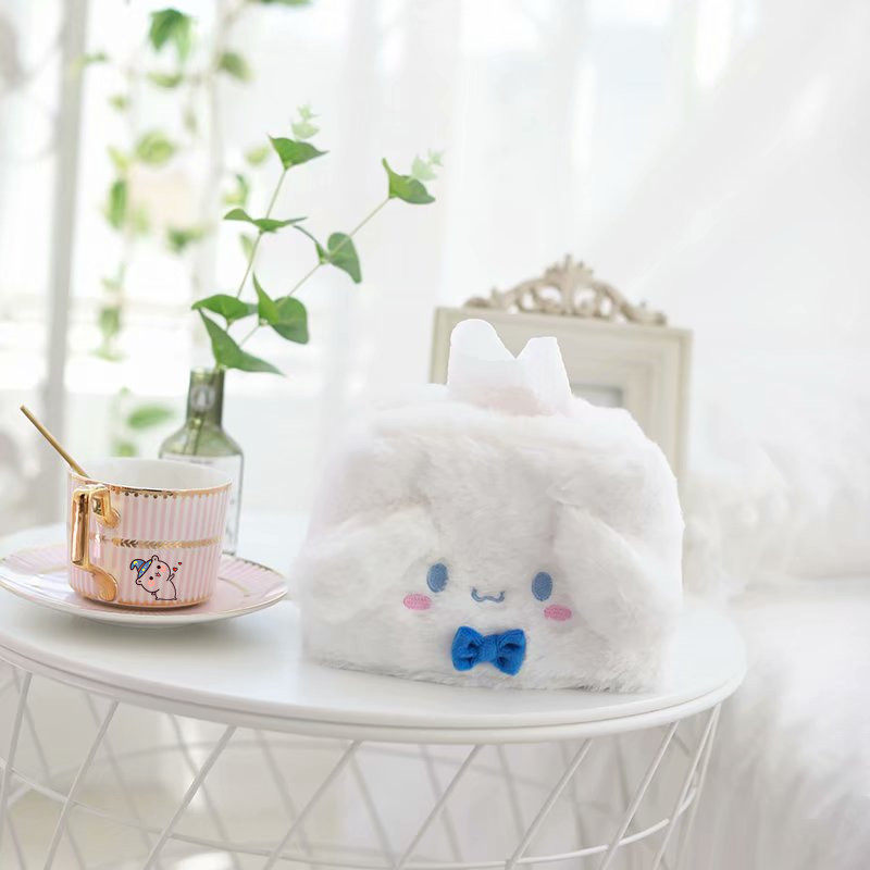 Soft and cute cinnamon dog plush tissue set office car household cartoon toilet tissue box tissue box girl heart