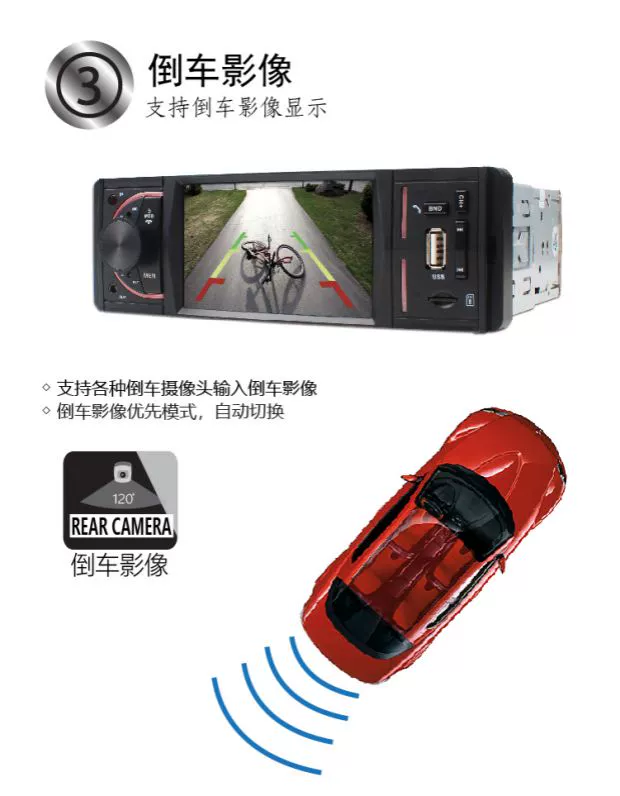 Trình phát video trên xe hơi MP4 video HD không mất nhạc đảo ngược hình ảnh Changan Wending ánh sáng vinh quang - Âm thanh xe hơi / Xe điện tử