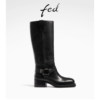Fed full head layer cowhide autumn and winter women's shoes retro genuine leather thick heel boots women's high boots western boots knight boots women