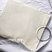Hand-made niche design Joker light beige export quality anti-splashing canvas metal ring handbag