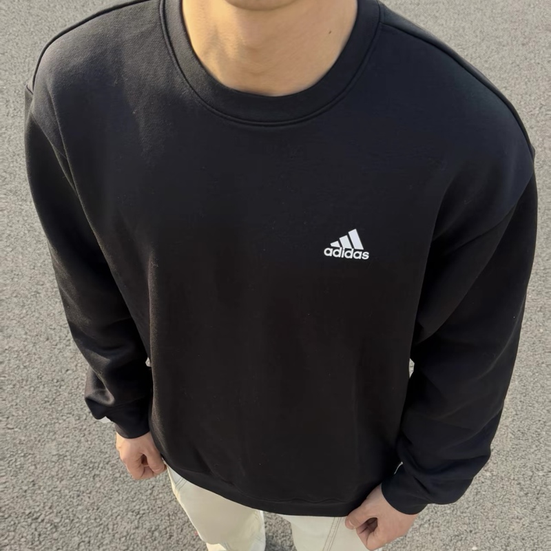Adidas/Adidas Men's and Women's Round Neck Pullover Fleece-Lined Warm Sports Casual Sweatshirt Ib2774