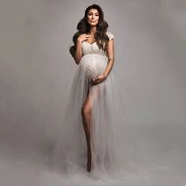 Maternity Photography Tulle Dresses Bodysuit Outfit Pregnant