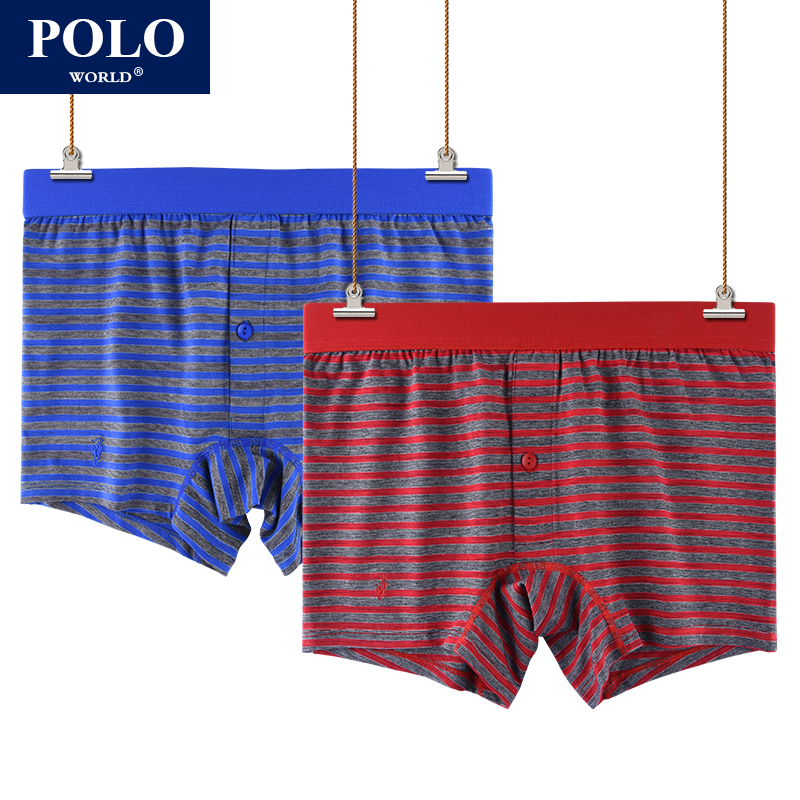 Polo Boxer Briefs Men's Pure Cotton Men's Underwear Men's All-Season Breathable Boxer Briefs Mid-Waist Pants Boys' Pants