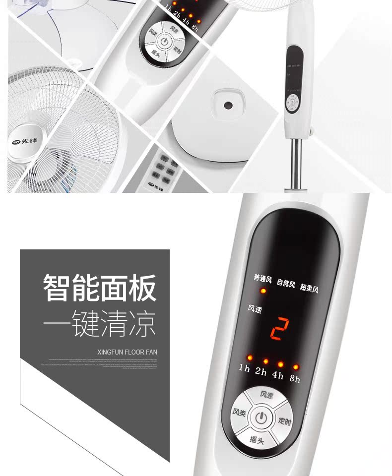 quạt nhỏ để bàn Quạt điện tiên phong DD1605 / FS40-16ER điều khiển từ xa thời gian quạt sàn nhà 12 cánh quạt lắc đầu - Quạt điện quạt sunhouse