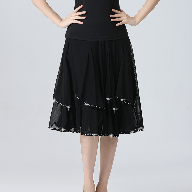 2023 new square dance dresses half body dress Morden dance dress dancing Dancing big swing skirts Latin dancer with long skirts-Taobao