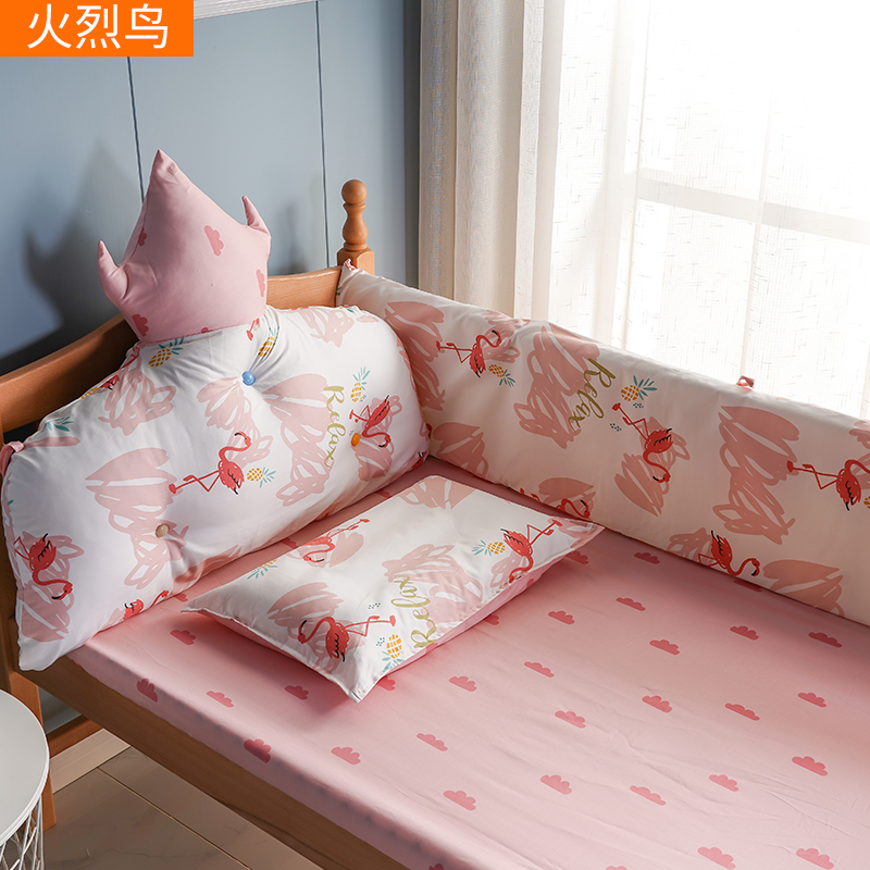 Clearing treatment 60 satin fabric splicing bedding bedbed bedside children's bedside 60 grinding pure cotton collision prevention
