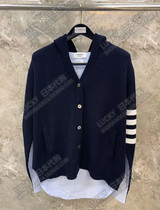 Thom Browne Japan 19 Autumn Winter TB Wool Knit Splicing Collision Color Oxford Spinoff Hoodie