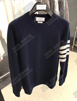 Thom Browne Japan 19 autumn and winter Classic striped knit round collar sleeve head men and womens thick cashmere