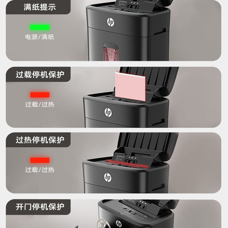 Hp Professional Shredder for Office Use, Home Use, Fully Automatic, Mini, Convenient, Desktop Document Shredder, Paper Shredder, Disc Shredder, Card Shredder, Large Capacity, Small Shredder, Level 5 Security