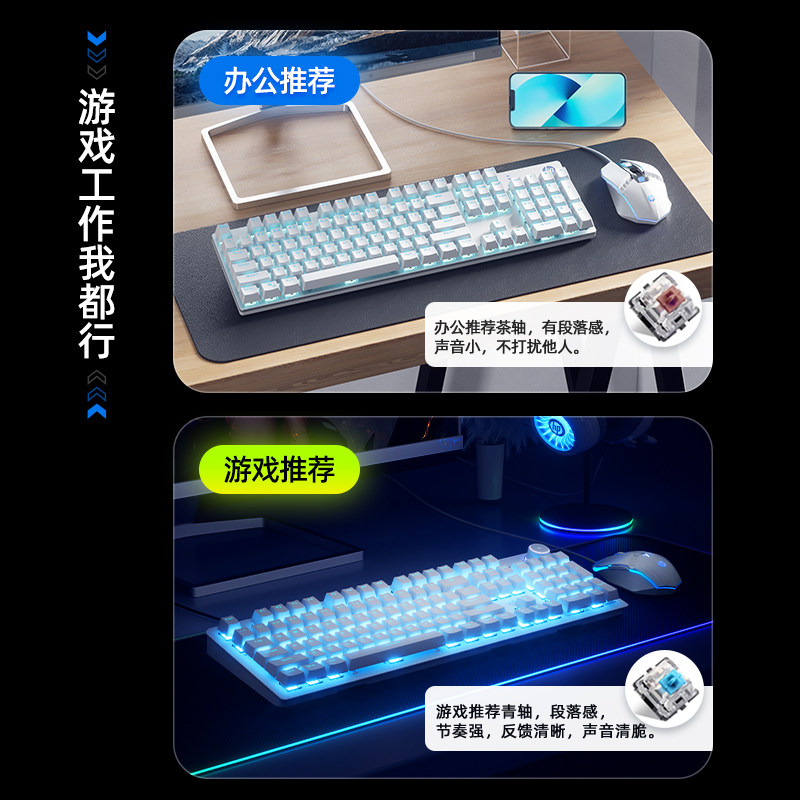 Механический игровой набор HP (Клавиатура, Мышь, Гарнитура)