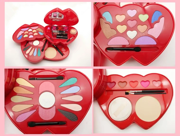 Trang điểm Sabas Sabery Hình trái tim Hộp trang điểm Peach Eye Shadow Lipstick Set Phong cách Trung Quốc Tử Cấm Thành Đỏ