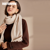 Rocoat Light Extravagant Series 100% Cashmere Scarves Women 2020 Winter Dress New Pure Color Warm Dual-use Shawl 02846
