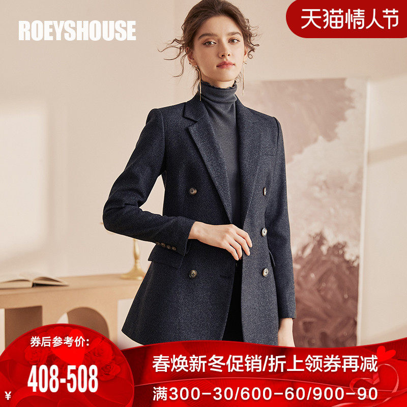 (Woolen suit) Luo yi commuter professional woolen coat female spring decoration body thick intellectual suit 03180