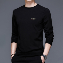 2023 Spring and Autumn Season Long Sleeve T-shirt Men's Sweater Men's Thin Round Neck Top Clothes Middle and Youth T-shirt Bottom Shirt