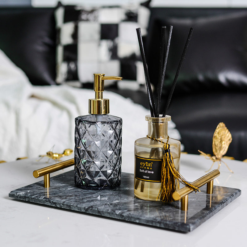 Powder room decoration Bathroom set combination Gray marble tray Modern model room model room soft decoration