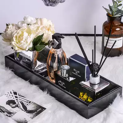 Powder room soft decoration decoration model room Home tile factory Simple fashion bathroom tray aromatherapy towel