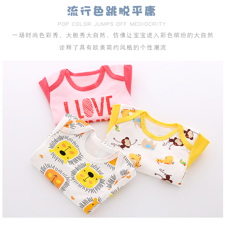 Bé Xiêm quần áo ngắn tay tam giác quần áo bông nam giới và phụ nữ bé mùa hè ăn mặc mỏng 0 sơ sinh 3 tuổi gói fart phần mỏng bộ body suit cho bé nhật bản