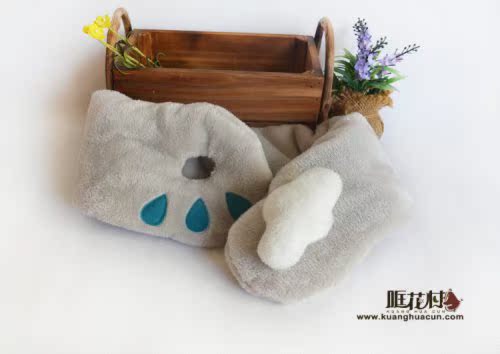 Dễ thương dễ thương mùa thu đông phim hoạt hình nam và nữ ấm áp hoang dã khăn quàng ngắn khăn trùm mặt đi phượt