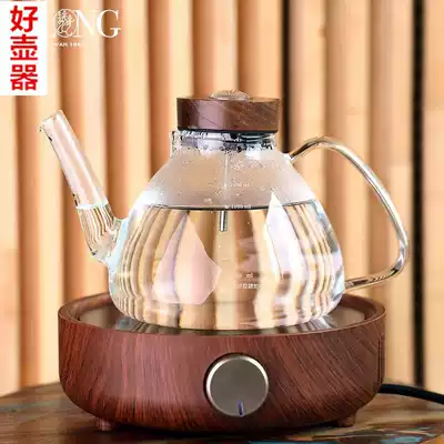 Taiwan Yilong black crystal stove tea stove Iron pot Pottery pot special boiling water rush temperature-resistant glass tea pot set
