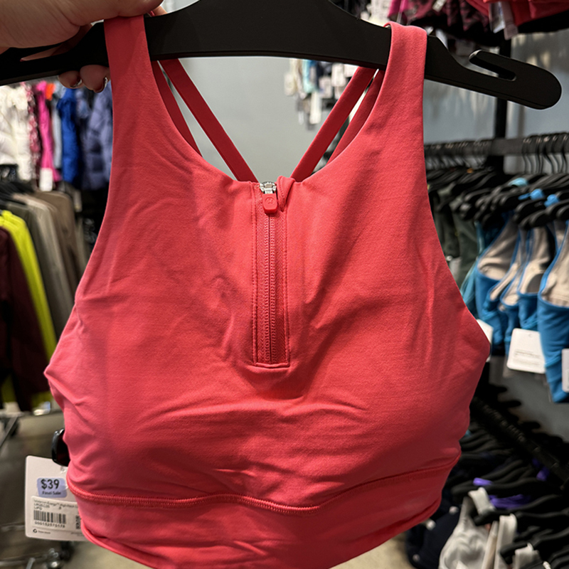 Lululemon Energy Women's B/D Medium Support Long Zip-Front Stretch Yoga Sports Bra