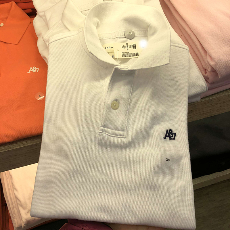 New York Dabao AEROPOSTALE / AERO Men Summer Summer Color Color Lapel Tay áo ngắn áo phông nam có cổ
