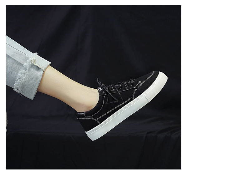 Giày vải nữ sinh viên phiên bản Hàn Quốc của phong cách Harajuku ulzzang nhỏ giày trắng thủy triều 2018 mới in đế giày đế bằng Hồng Kông shop giầy nữ