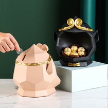 Candy plate creative light luxury home living room nut dried fruit snack storage box with key tray monkey ornaments porch