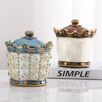 Toothpick box light luxury Nordic ins creative hotel toothbox barrel household high-grade dental floss box storage pot Cotton Box