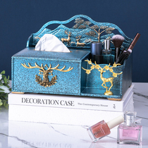 American paper towel box luxurious and high-end multifunctional paper drawing box Three sets of light and luxurious living room tea table remote control containing box