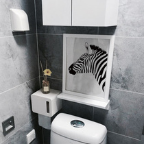 Toilet Decoration Painting Restaurant Mural Bathroom Toilet Waterproof minimalist zebra Nordic Wind free of stiletto art hanging