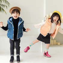 Olyn childrens snow boots Australian fur one-foot cotton boots anti-slip waterproof girl wool shoes